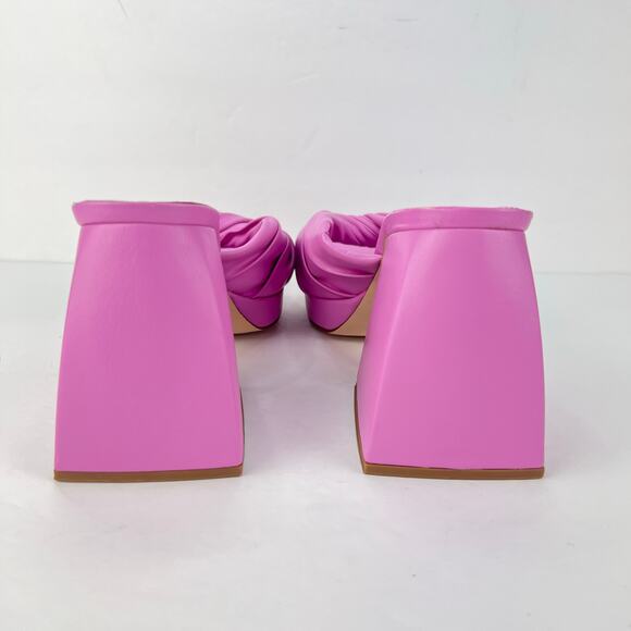 Circus By Sam Edelman 8 Marianna Pink Twist Chunky Slip On Open Toe Heel Sandals - Picture 5 of 9